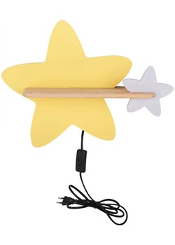 Żółto-szary kinkiet ścienny w kształcie gwiazdek z wtyczką - K036-Ari ze sklepu Edinos.pl w kategorii Lampy dziecięce - zdjęcie 172265502