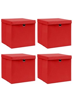 Zestaw czerwonych składanych pudełek 4 sztuki - Dazo 4X ze sklepu Edinos.pl w kategorii Pudełka i pojemniki - zdjęcie 172265723