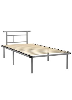 Szare metalowe łóżko pojedyncze 100x200 cm - Mervex ze sklepu Edinos.pl w kategorii Łóżka i materace - zdjęcie 172265840