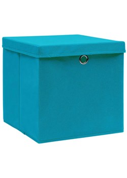 Błękitne składane pudełka do regału 4 sztuki - Dazo 3X ze sklepu Edinos.pl w kategorii Pudełka i pojemniki - zdjęcie 172266323
