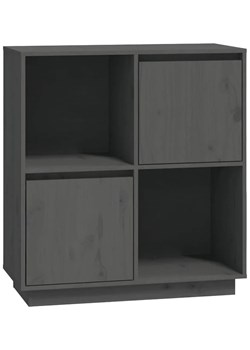 Szary regał zamykany kwadratowy z drewna - Sorik 5X ze sklepu Edinos.pl w kategorii Regały i witryny - zdjęcie 172266494
