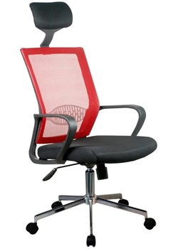 Czerwony fotel ergonomiczny do biurka - Trexol ze sklepu Edinos.pl w kategorii Krzesła biurowe - zdjęcie 172266612