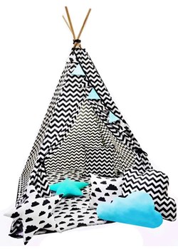 Kolorowy namiot tipi z 3 poduszkami - Loster ze sklepu Edinos.pl w kategorii Meble dziecięce - zdjęcie 172266851