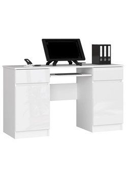Białe duże biurko komputerowe połysk - Ipolis 3X ze sklepu Edinos.pl w kategorii Biurka i sekretarzyki - zdjęcie 172266932