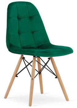 Zielone welurowe krzesło tapicerowane - Zipro 3X ze sklepu Edinos.pl w kategorii Krzesła - zdjęcie 172267100