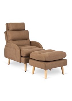 Brązowy relaksacyjny fotel w stylu skandynawskim - Uvex ze sklepu Edinos.pl w kategorii Fotele - zdjęcie 172267342