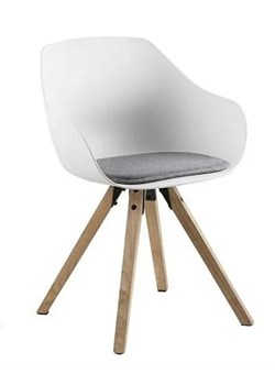 Skandynawskie krzesło Sophie - białe + naturalne ze sklepu Edinos.pl w kategorii Krzesła - zdjęcie 172267524