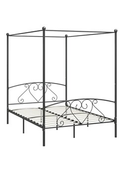 Szare metalowe łóżko 140x200 cm - Elox ze sklepu Edinos.pl w kategorii Łóżka i materace - zdjęcie 172267611