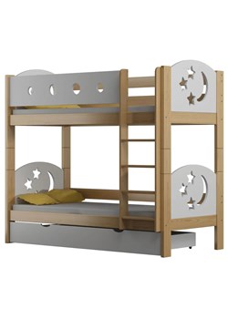 Piętrowe łóżko z gwiazdkami dla rodzeństwa sosna - Mimi 4X 190x90 cm ze sklepu Edinos.pl w kategorii Łóżka dziecięce - zdjęcie 172267701