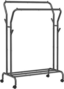 Czarny mobilny stojak na ubrania z półką - Habi ze sklepu Edinos.pl w kategorii Salon i sypialnia - zdjęcie 172267851