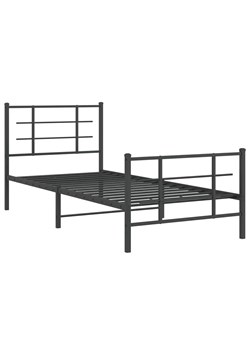 Czarne industrialne łóżko 90x200 cm - Estris ze sklepu Edinos.pl w kategorii Łóżka i materace - zdjęcie 172267880