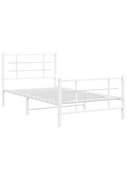 Białe metalowe łóżko w stylu industrialnym 100x200 cm - Estris ze sklepu Edinos.pl w kategorii Łóżka i materace - zdjęcie 172267881