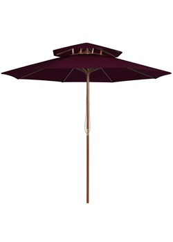 Bordowy okrągły parasol ogrodowy - Serenity ze sklepu Edinos.pl w kategorii Parasole ogrodowe - zdjęcie 172268094