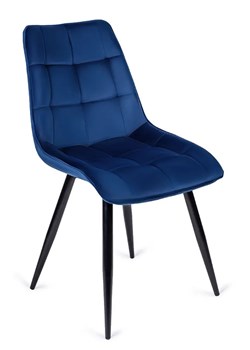 Granatowe welurowe krzesło do pokoju - Vano ze sklepu Edinos.pl w kategorii Krzesła - zdjęcie 172268110