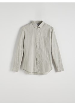 Reserved - Koszula regular fit w paski - jasnoszary ze sklepu Reserved w kategorii Koszule męskie - zdjęcie 172269810