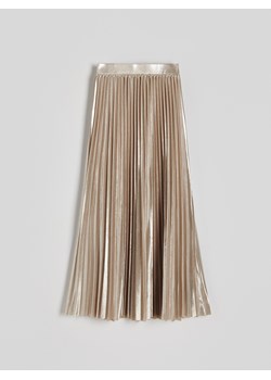 Reserved - Złota spódnica midi z plisowaniem - złoty ze sklepu Reserved w kategorii Spódnice - zdjęcie 172269953