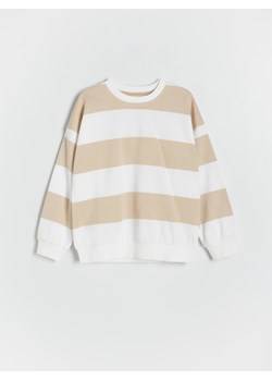 Reserved - Bluza oversize w paski - złamana biel ze sklepu Reserved w kategorii Bluzy chłopięce - zdjęcie 172270194