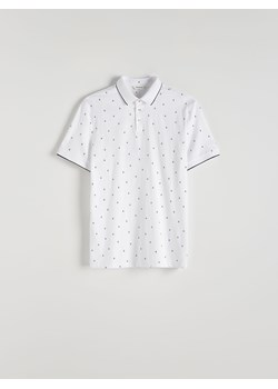 Reserved - Koszulka polo regular z mikroprintem - biały ze sklepu Reserved w kategorii T-shirty męskie - zdjęcie 172270351