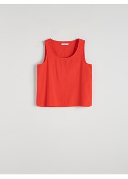 Reserved - Gładki top - czerwony ze sklepu Reserved w kategorii Bluzki damskie - zdjęcie 172270450