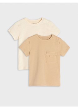 Sinsay - Koszulki 2 pack - beżowy ze sklepu Sinsay w kategorii Koszulki niemowlęce - zdjęcie 172271431