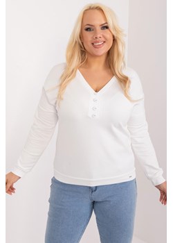 Bluzka Plus Size Z Długim Rękawem ecru ze sklepu 5.10.15 w kategorii Bluzki damskie - zdjęcie 172272643
