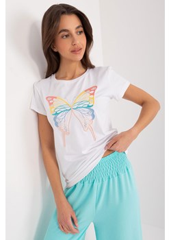 T-Shirt z naszywką motyla biały ze sklepu 5.10.15 w kategorii Bluzki damskie - zdjęcie 172272692