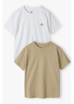 T-shirty bawełniane 2pak - biały i beżowy - Limited Edition ze sklepu 5.10.15 w kategorii T-shirty chłopięce - zdjęcie 172272723