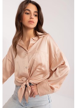 Elegancka koszula damska z satyny beżowa ze sklepu 5.10.15 w kategorii Koszule damskie - zdjęcie 172272724