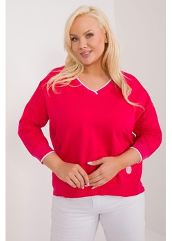 Bluzka damska z długim rękawem plus size czerwona ze sklepu 5.10.15 w kategorii Bluzki damskie - zdjęcie 172272754