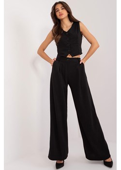 Elegancki komplet z szerokimi spodniami Rue Paris czarny ze sklepu 5.10.15 w kategorii Komplety i garnitury damskie - zdjęcie 172272764