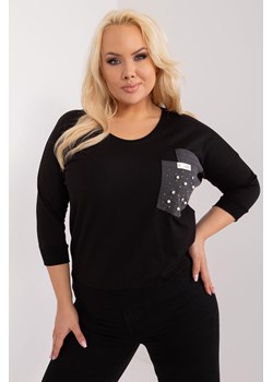 Damska Bluzka Plus Size Z Aplikacjami czarna ze sklepu 5.10.15 w kategorii Bluzki damskie - zdjęcie 172272840