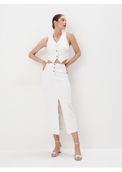 Mohito - Jeansowa spódnica midi - biały ze sklepu Mohito w kategorii Spódnice - zdjęcie 172273242