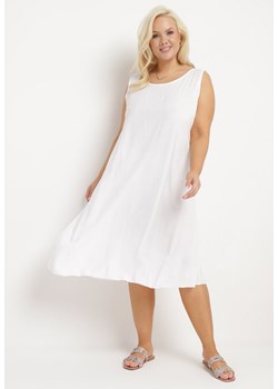 Biała Wiskozowa Sukienka o Pudełkowym Fasonie bez Rękawów Pleria ze sklepu Born2be Odzież w kategorii Sukienki - zdjęcie 172275554
