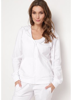 Biała Bluza z Kapturem Zapinana na Suwak Argis ze sklepu Born2be Odzież w kategorii Bluzy damskie - zdjęcie 172275752