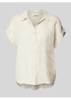 Bluzka lniana w jednolitym kolorze ze sklepu Peek&Cloppenburg  w kategorii Koszule damskie - zdjęcie 172276182
