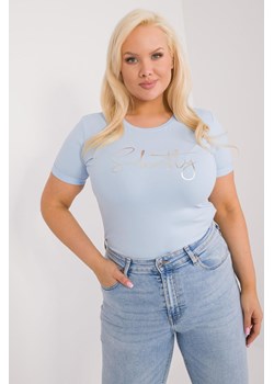 Damska koszulka plus size jasno niebieska ze sklepu 5.10.15 w kategorii Bluzki damskie - zdjęcie 172276473