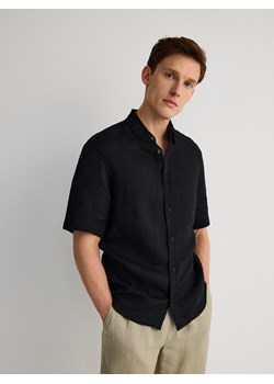 Reserved - Lniana koszula comfort fit - czarny ze sklepu Reserved w kategorii Koszule męskie - zdjęcie 172277030