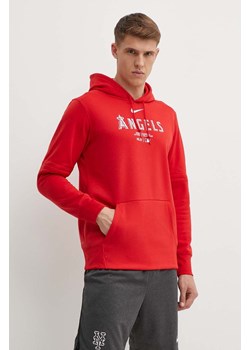 Nike bluza Los Angeles Angels męska kolor czerwony z kapturem z nadrukiem ze sklepu ANSWEAR.com w kategorii Bluzy męskie - zdjęcie 172277540