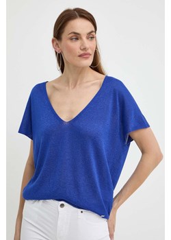 Morgan t-shirt MCOACH damski kolor niebieski MCOACH ze sklepu ANSWEAR.com w kategorii Bluzki damskie - zdjęcie 172277893