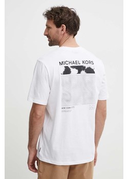 Michael Kors t-shirt bawełniany męski kolor biały z nadrukiem ze sklepu ANSWEAR.com w kategorii T-shirty męskie - zdjęcie 172278024
