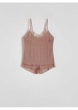 Reserved - Dwuczęściowa piżama - brązowy ze sklepu Reserved w kategorii Piżamy damskie - zdjęcie 172283114