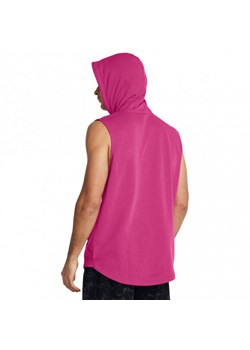 Męski top treningowy Under Armour Project Rock Fleece Payoff Sleeveless Hoodie - różowy ze sklepu Sportstylestory.com w kategorii T-shirty męskie - zdjęcie 172284000