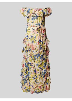 Sukienka wieczorowa z dekoltem carmen i kwiatowym wzorem ze sklepu Peek&Cloppenburg  w kategorii Sukienki - zdjęcie 172284824