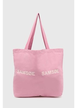 Samsoe Samsoe torebka FRINKA kolor różowy F20300113 ze sklepu PRM w kategorii Torby materiałowe - zdjęcie 172284851