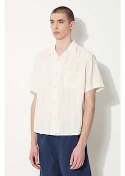 Corridor koszula Striped Seersucker męska kolor beżowy regular SS0014 ze sklepu PRM w kategorii Koszule męskie - zdjęcie 172284930