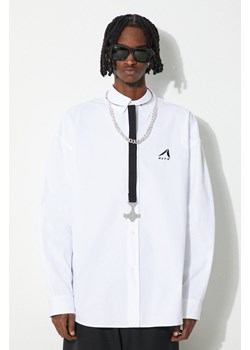 1017 ALYX 9SM koszula bawełniana Oversized Logo Poplin Shirt męska kolor biały relaxed z kołnierzykiem klasycznym AAMSH0234FA01 ze sklepu PRM w kategorii Koszule męskie - zdjęcie 172284944