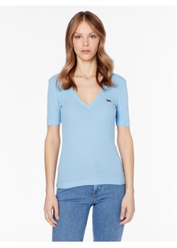 Lee T-Shirt L49FIPA32 112333690 Błękitny Slim Fit ze sklepu MODIVO w kategorii Bluzki damskie - zdjęcie 172288500