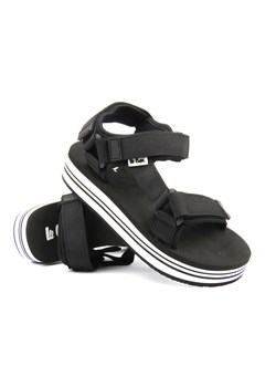 Sportowe sandały damskie na platformie- Lee Cooper LCW-24-05-2753L, czarno-białe ze sklepu ulubioneobuwie w kategorii Sandały damskie - zdjęcie 172289193
