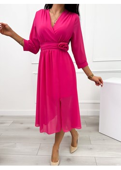 Różowa Sukienka z Rozporkiem ze sklepu ModnaKiecka.pl w kategorii Sukienki - zdjęcie 172290212