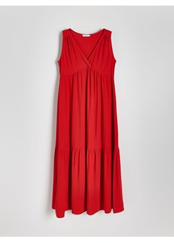 Reserved - Sukienka z wiskozy - czerwony ze sklepu Reserved w kategorii Sukienki - zdjęcie 172290811